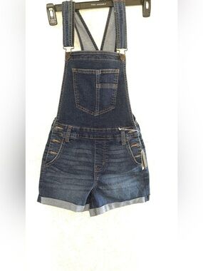 Celebrity Pink Dark Blue Denim Short Overalls